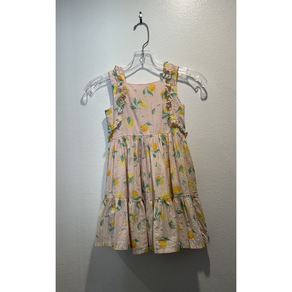 Oshkosh Size 5T Lemon‎ Dress Citrus Print Light Pink Yellow Gold Coastal Prairie